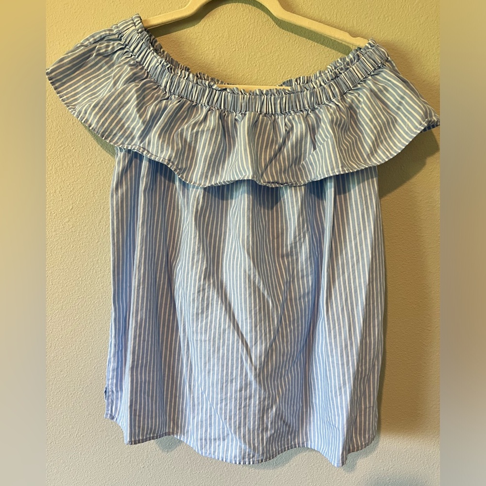 LOFT summery off shoulder striped top size medium
